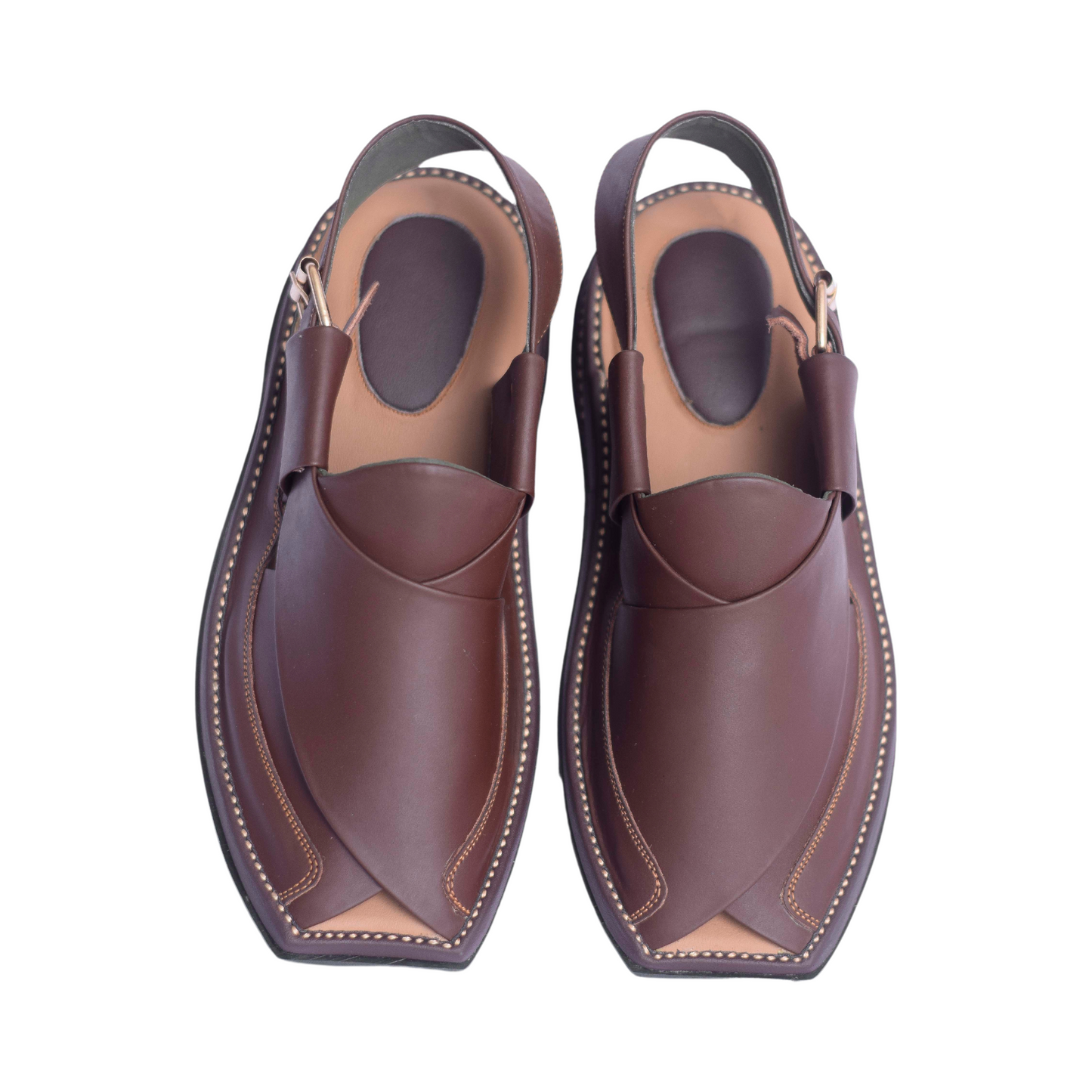 High-quality brown leather Peshawari Zalmi Chappal footwears for men