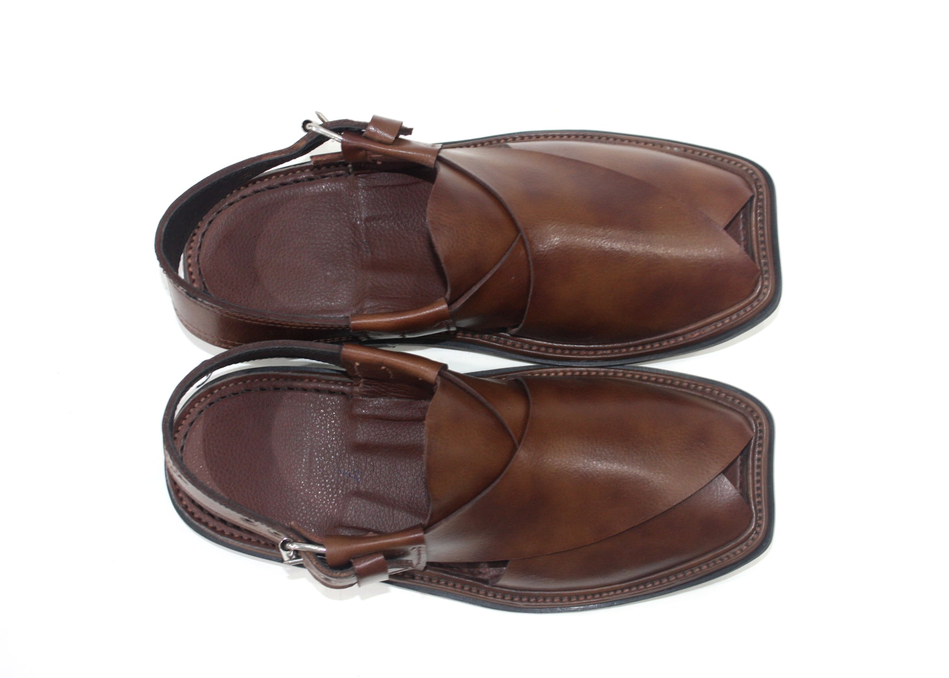 Brown Leather Peshawari Chappal