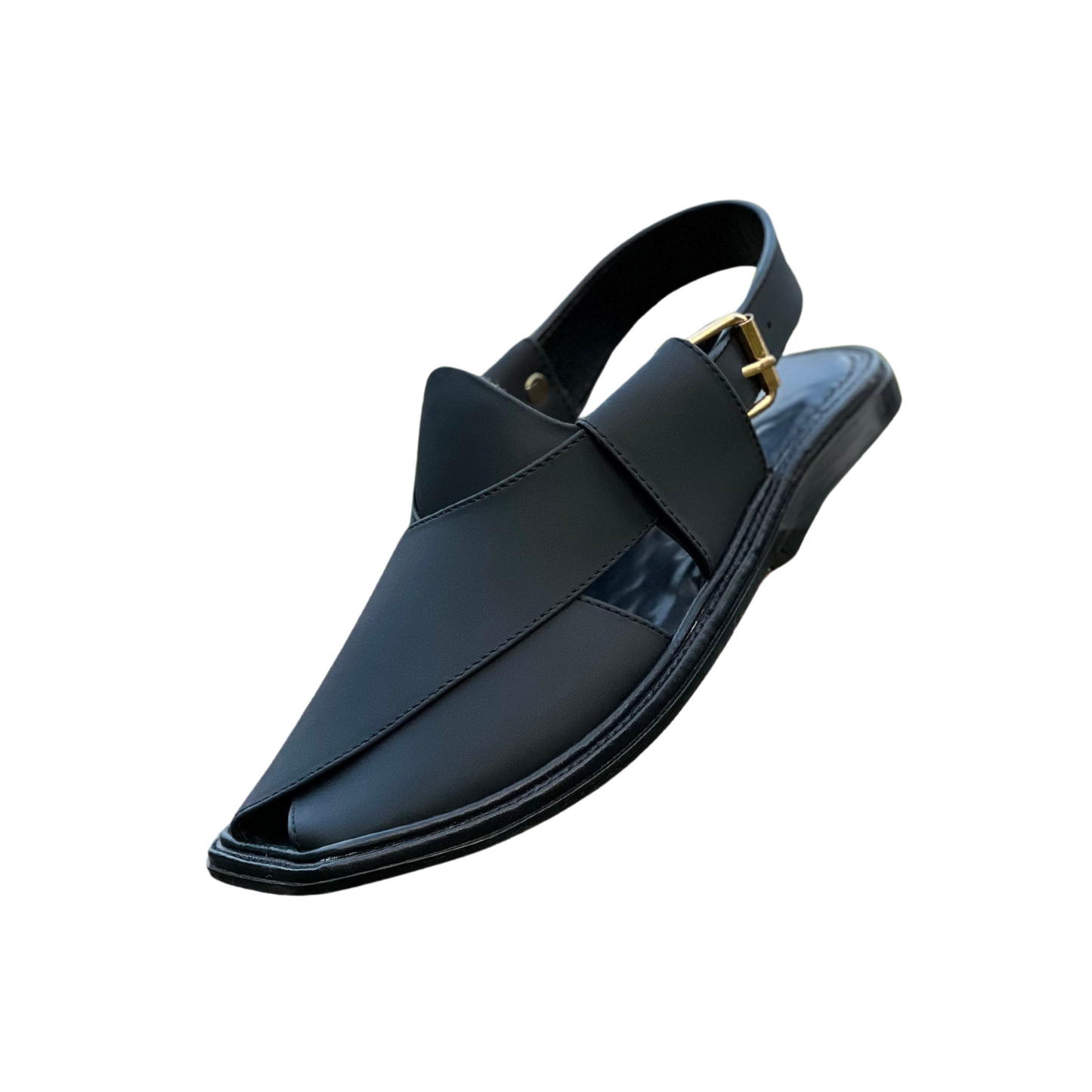 Price of black leather Peshawari sandals 